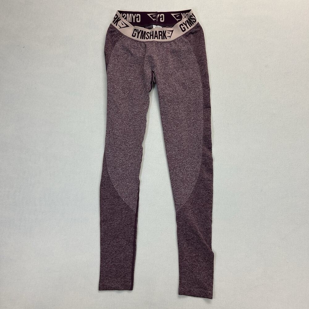 Gymshark Flex Leggings Women's S Heathered Purple Nylon Stretch Athletic Gym Run